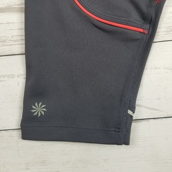 Athleta Cropped Grey Pink Leggings Active Wear Gym - Picture 2 of 6